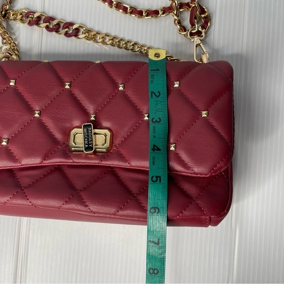 BADGLEY MISCHKA Burgundy Studded Quilted Shoulder Bag - Picture 11 of 13